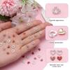 40Pcs Valentine's Day Heart Charms for Nails, 3D Love Hearts Valentines Nail Charms Gems Chrome Heart Nail Charms Flat Back Rhinestones Shiny Nails Jewels Charms for Women Girls DIY Decoration view 3