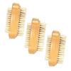 DEARMAMY 3Pcs Two Sided Wooden Nail Brush with Natural Boar Bristles for and Hand Care for Cleaning Fingernails and Toes Versatile Use Bathroom and Kitchen view 1