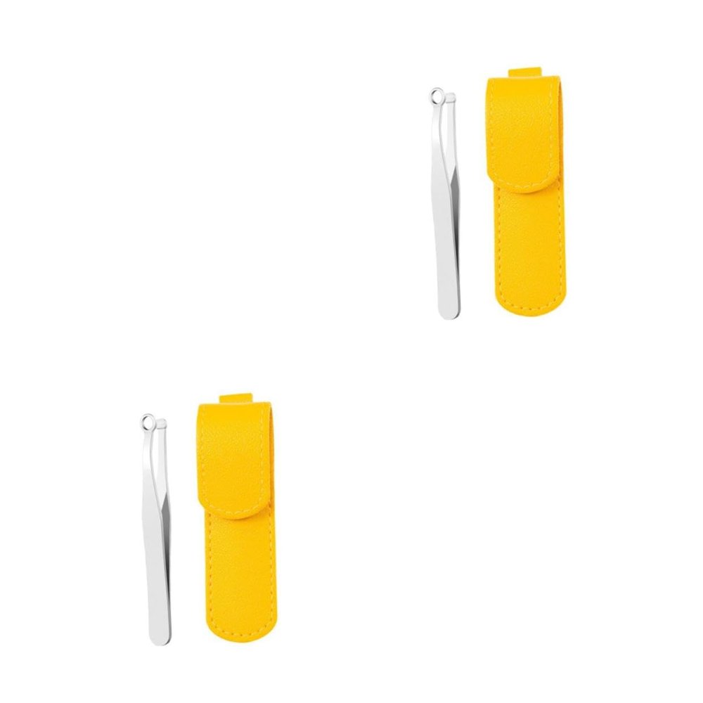 BESTYASH 2sets Nose Hair Trimmer Tweezers for Nose Ear Eyebrow Hair Removal Compact Design for Men Women Includes Protective Case