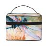 SDTYKHJ Makeup Bag for Women Cosmetic Bag Travel Toiletry Bag Flying Dragonflies Lily Flower Make Up Organizer with Handle view 1