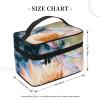 SDTYKHJ Makeup Bag for Women Cosmetic Bag Travel Toiletry Bag Flying Dragonflies Lily Flower Make Up Organizer with Handle view 3