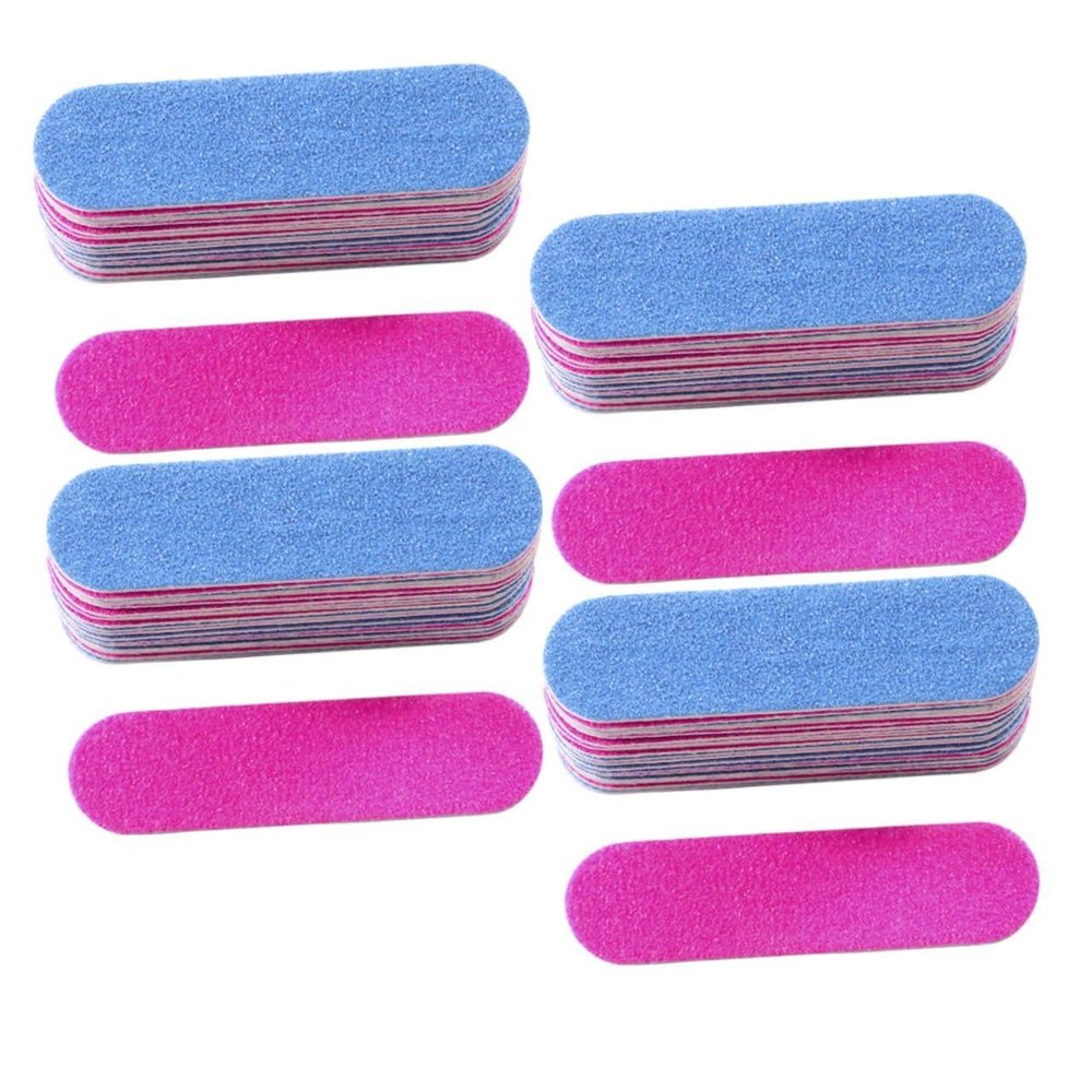 300Pcs Disposable Nail File Double Sided Wood Sandpaper for Natural Nails