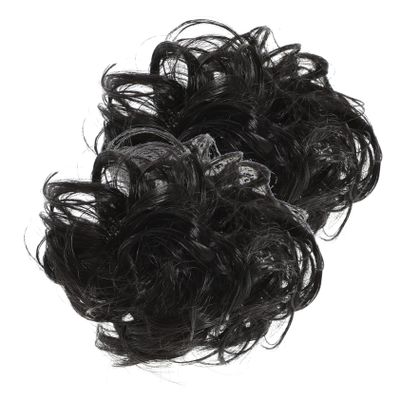 ARTSEWPLY 2Pcs Large Claw Clip Hair Bun Extensions for Women Messy Bun Hair Pieces Curly Wavy