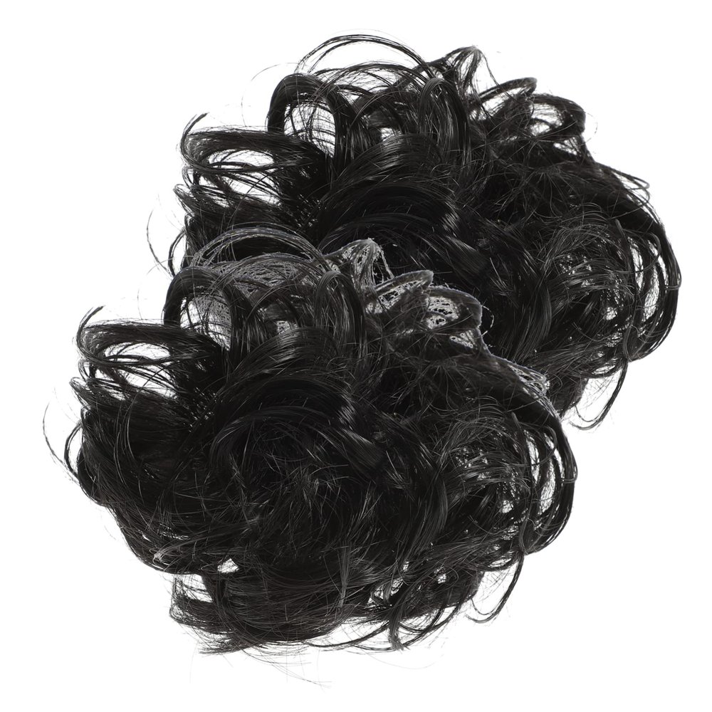 ARTSEWPLY 2Pcs Large Claw Clip Hair Bun Extensions for Women Messy Bun Hair Pieces Curly Wavy