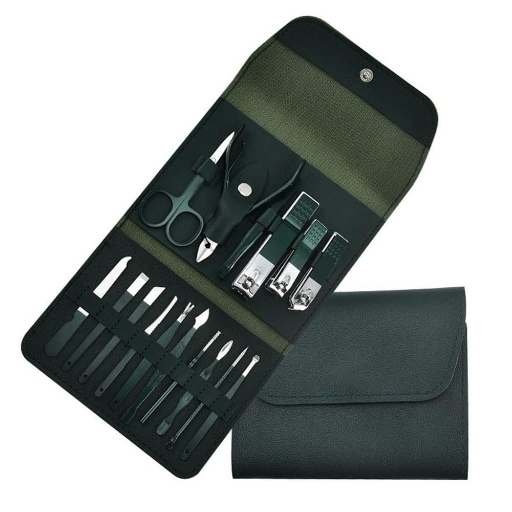 MVUYO Dark Green Nail Clipper Set Tools Pedicure Set Nail Clippers Full Set of Nail Clippers