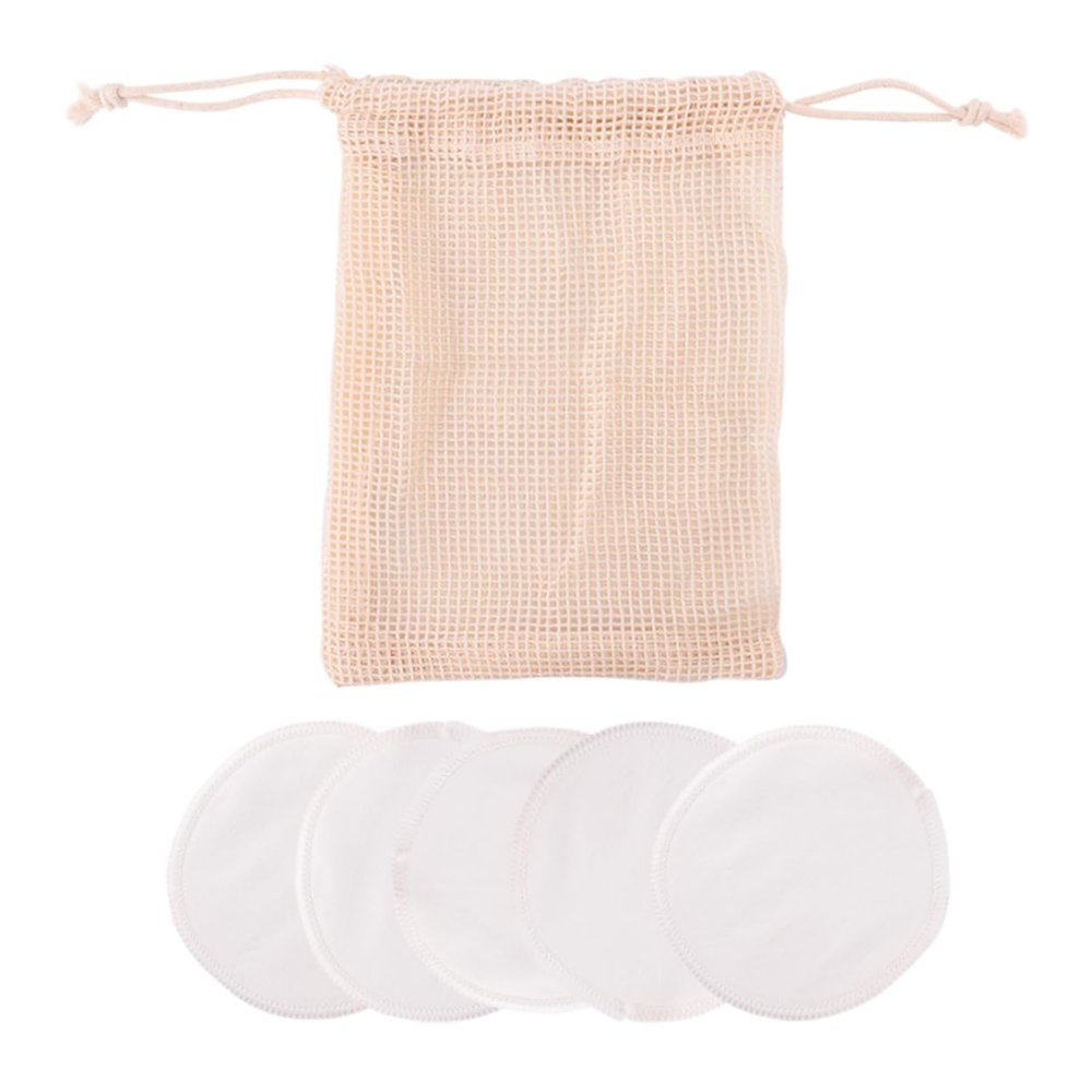 DECORNIJIA 1set Reusable Makeup Remover Pads Set Washable Fiber Facial with Storage Bag for Gentle Skin Cleansing and Makeup Removal and Portable 6pcs