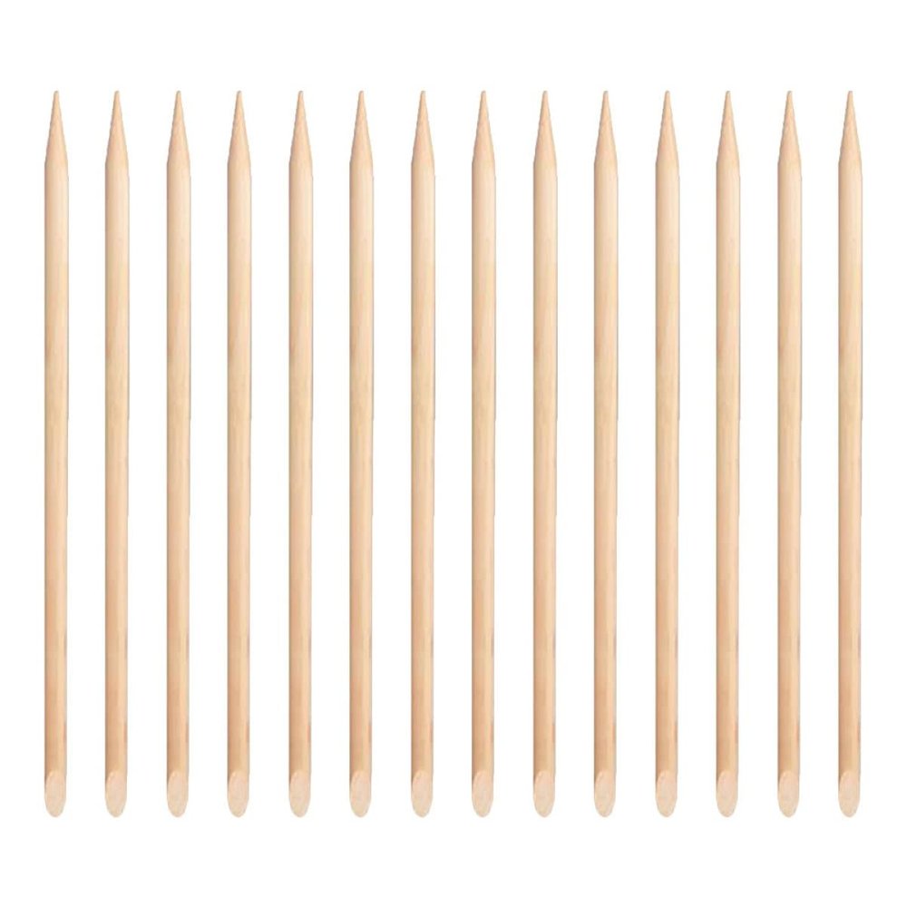 DEARMAMY 100pcs Nail Boards Cuticle Remover Tool Wood Stick Pusher for Professional Salons