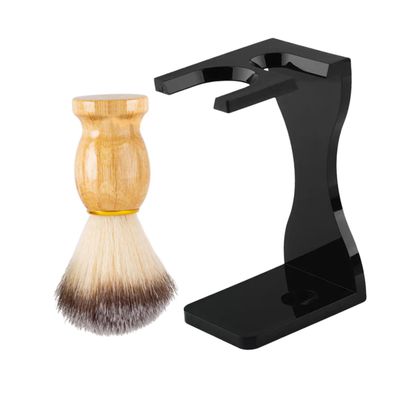 BESTYASH Men's Beard Shaving Kit 2pcs Shaving Brush Stand Comfortable Shave Brush and Holder for Grooming and Stylish Desk Organization