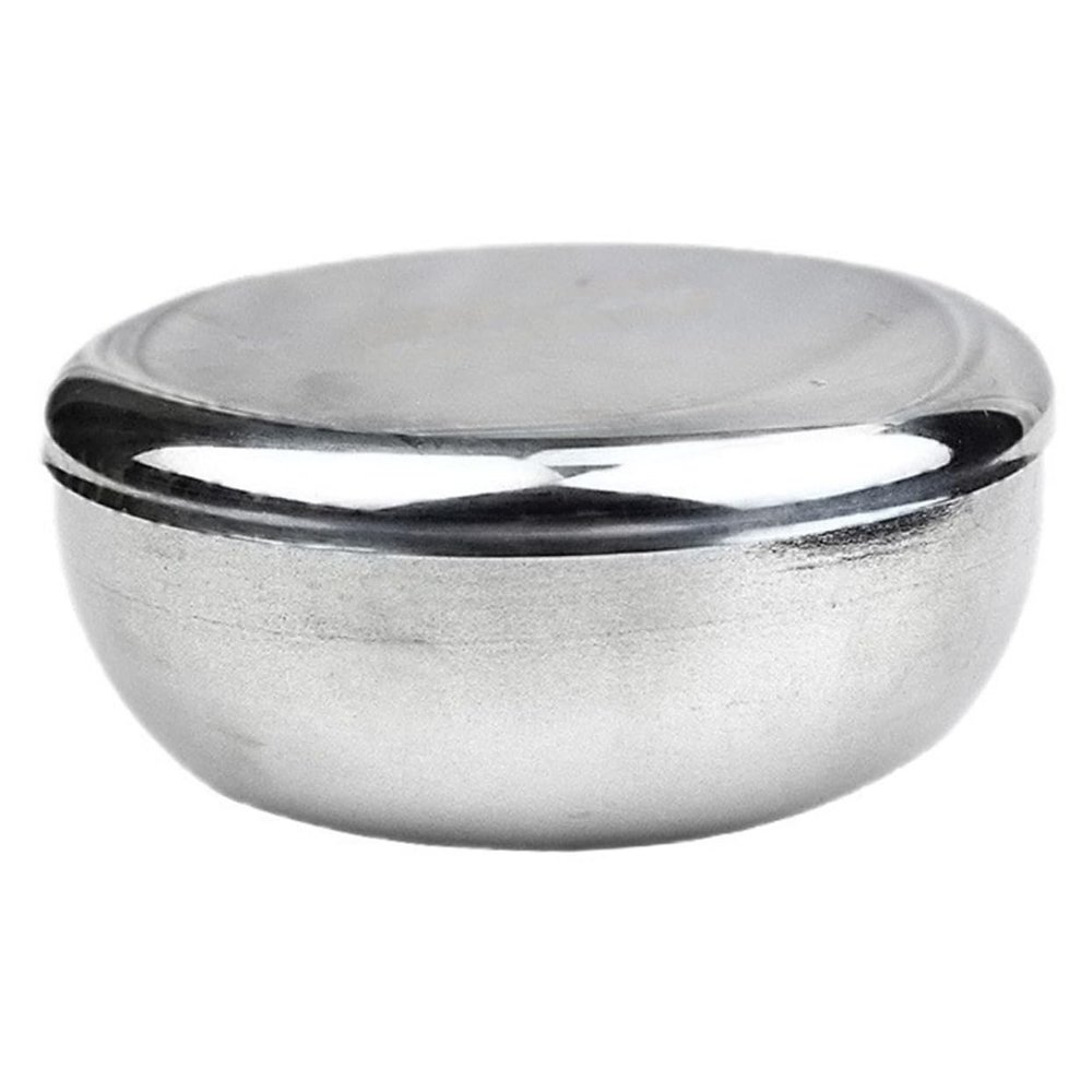 CALLARON Stainless Steel Shaving Bowl with Lid Mens Razor Accessory for Shaving Foam Bubble Bowl for Grooming Sturdy and Easy to Clean