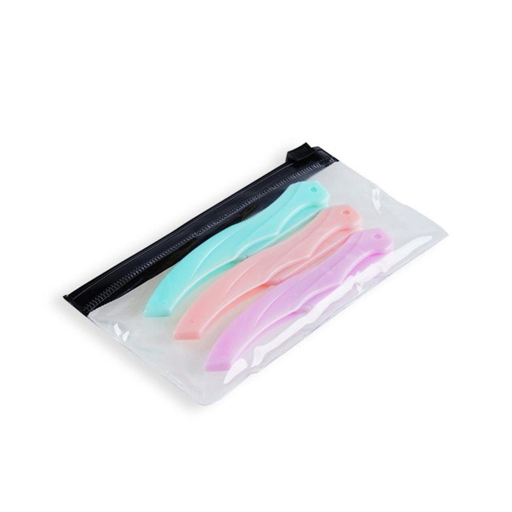 DEARMAMY 3-Pack Folding Eyebrow Razor Set Portable Eyebrow Trimmer for Shaping and Removal Precision Shaper Tools for Women for Travel and Everyday Use