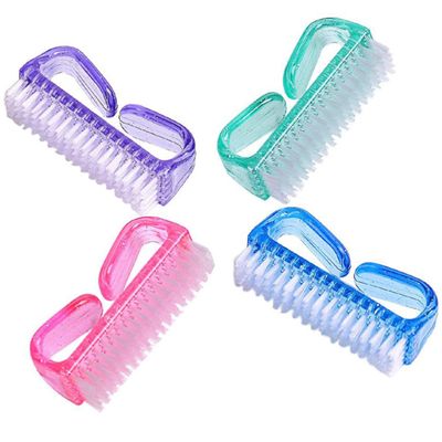 DEARMAMY 4pcs Horn Brush Set for Hand Fingernail Scrubbing Cleaning Nail Brush Grip Handle