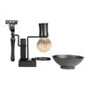 AUTSUPPL 2Pcs Black Shaving Bowl Set with Metal Brush Holder Stand Durable Shaving Accessories for Men for Organizing Razor and Brush the Bathroom view 1
