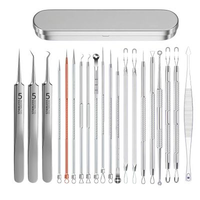 2026 Professional Pimple Popper Tool Kit, 20 PCS Blackhead Remover ToolsBlackhead Remover Comedone Extractor Tools for Removing Zit on Face - Acne Removal Kit with Metal Case (Silver)