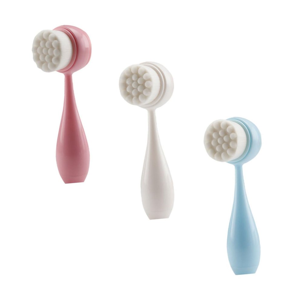 Beaupretty 3pcs Silicone Face Cleansing Brush Set Dual-Sided Manual Pore Deep Cleansing Tool for Sensitive Skin Gentle Facial Wash Brush for Daily Skincare