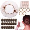 20PCS Invisible Hair Nets for Buns & 50PCS U-Shaped Hair Pins, Ballet Bun Maker Set for Women, Girls, Kids, with 5pcs Hair Bands, Light Brown view 1
