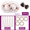20PCS Invisible Hair Nets for Buns & 50PCS U-Shaped Hair Pins, Ballet Bun Maker Set for Women, Girls, Kids, with 5pcs Hair Bands, Light Brown view 2