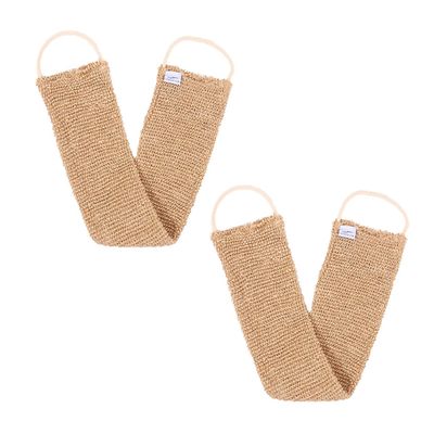 OUNONA 2pcs Pull Back Strip Bath Towel Exfoliating Shower Brush for Men Ramie Jute Scalp Exfoliator Spa Quality