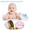 Body Powder Puff and Container, 3.35" Portable Dusting Powder Container with Soft Puff Loose Powder Case Box Jar with Lids for Baby Women Home and Travel Use view 2