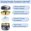 Body Powder Puff and Container, 3.35" Portable Dusting Powder Container with Soft Puff Loose Powder Case Box Jar with Lids for Baby Women Home and Travel Use view 4