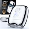 All-Metal Mini Electric Shaver for Men  Portable Travel Razor with Mirror Cap, Smooth & Close Shave, LED Display, USB-C Fast Charge, Wet/Dry Waterproof  RX40 Silver view 1