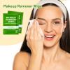 50 Count Makeup Remover Wipes Bulk Individually Wrapped, Travel Towelette Makeup Remover Individual Gentle Cleansing for Face Mascara Lipstick Remove Makeup view 3