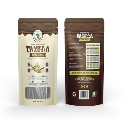 Afro Authentic Vanilla Sugar Scrub Soothing & Sweet Body Exfoliant with Shea Butter | Calming Aromatherapy | 450g / 16oz Resealable Bag