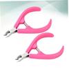 Beaupretty 2pcs Cuticle Nipper Set Plastic Handle Nail Cuticle Trimmer for Manicure Professional Nail Art Tool for Salon and Home Use view 2