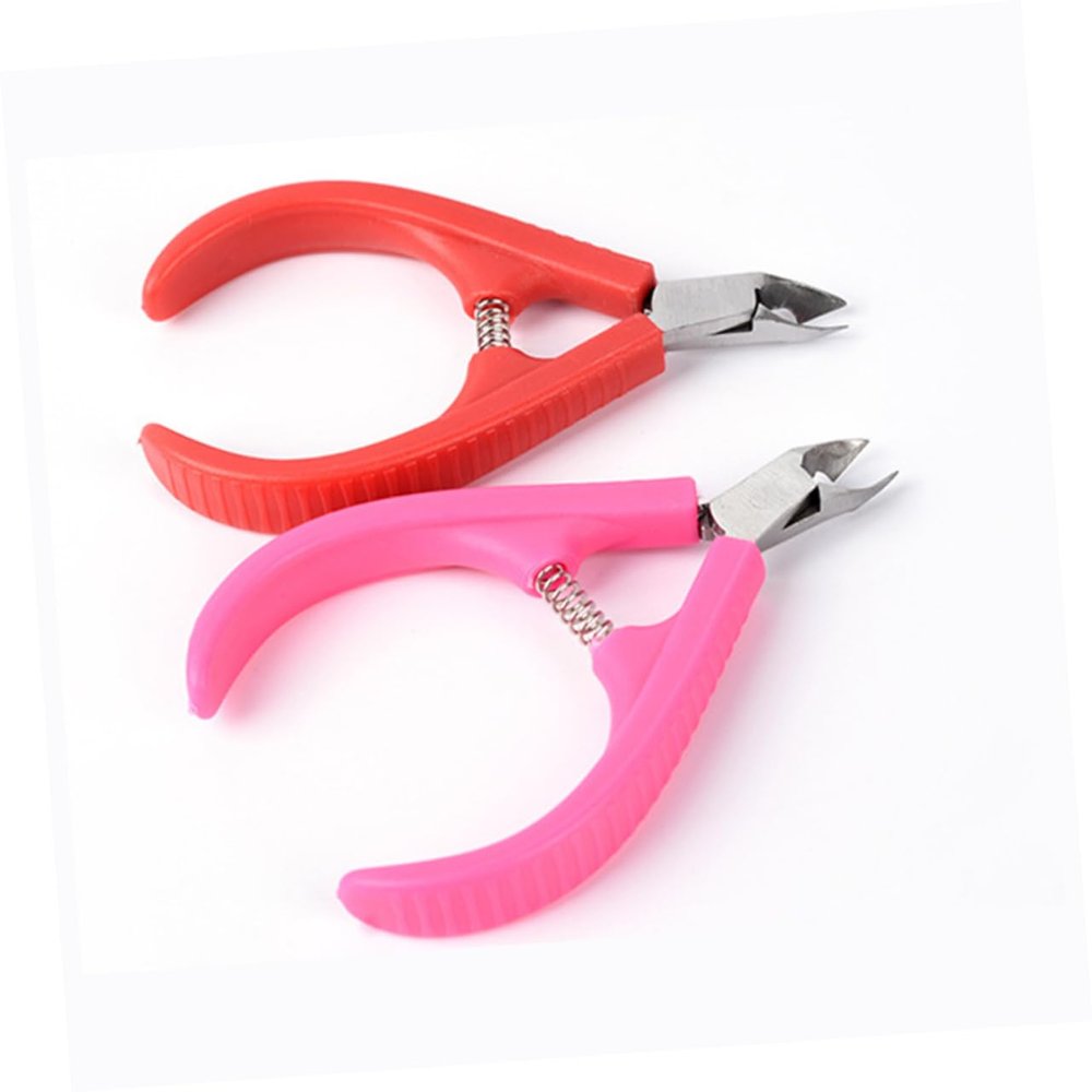 SHERCHPRY 2pcs Plastic Handle Cuticle Nipper Set Universal Nail Art Tool for Manicure and Salon Use Cuticle Remover and Trimmer for Professional and Home Grooming