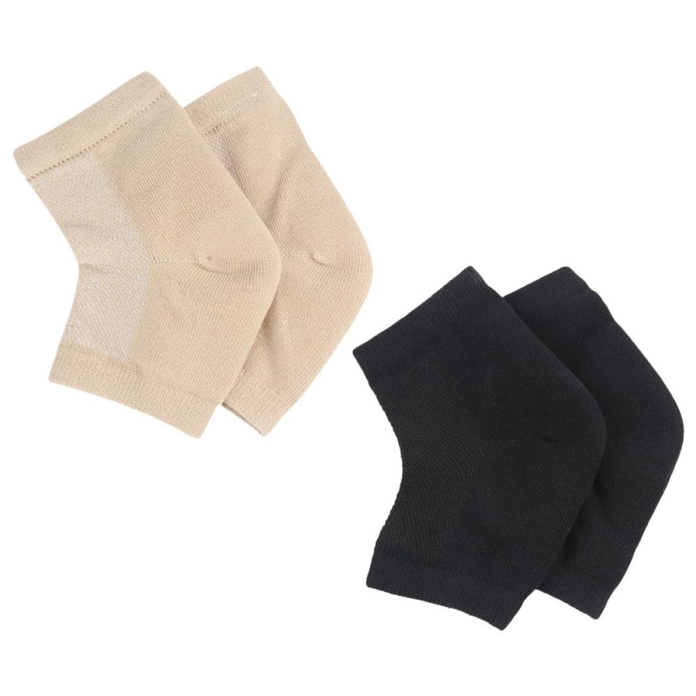 Beaupretty 2 Pairs Toeless Gel Socks for Cracked Heels Moisturizing Protective Covers for Men Women Comfortable Washable Gel Heel Socks for Resting