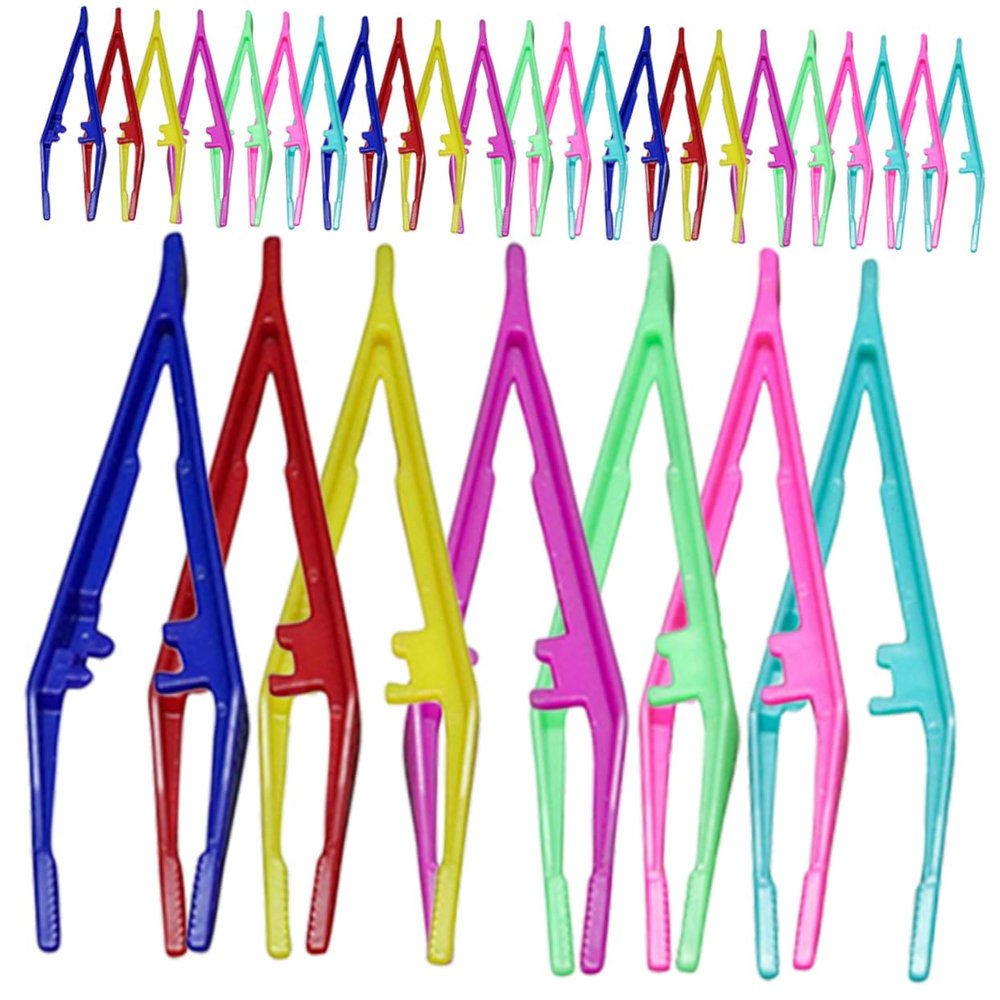 VALICLUD 30Pcs Plastic Eyebrow Grooming Kit Portable Tweezers for Easy Hair Removal for Personal and Professional Use Lightweight for Travel and DIY Brow Shaping