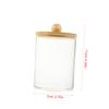 CONGARTENO 2pcs Acrylic Makeup Storage Jar with Bamboo Lid Cotton Swab and Toothpick Holder Decorative Container for Bathroom and Vanity Organization view 2