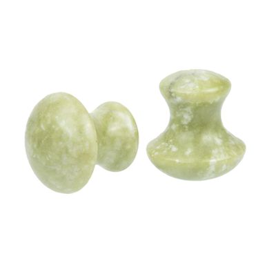 DEARMAMY 2pcs Jade Facial Roller Mushroom Massager Ergonomic Skin Care Tool for Eye Face Massage Rejuvenate Smooth Skin Routine for Home Use