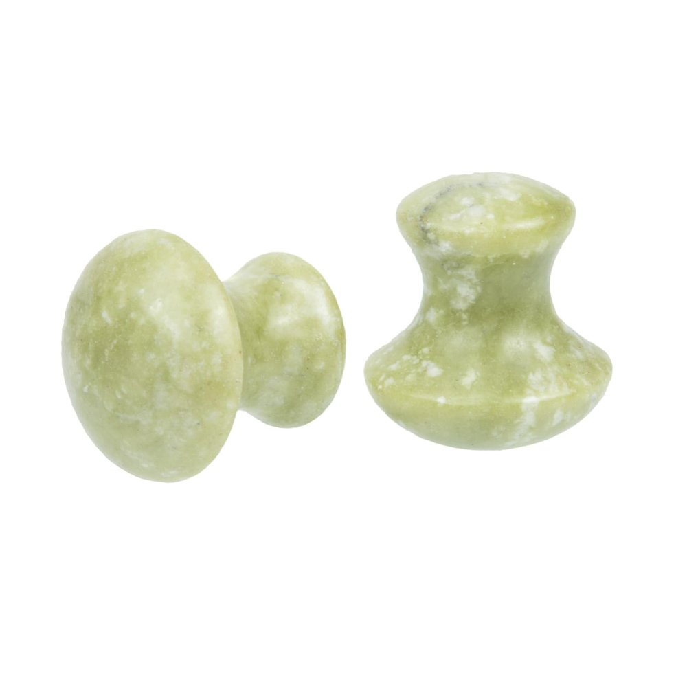 DEARMAMY 2pcs Jade Facial Roller Mushroom Massager Ergonomic Skin Care Tool for Eye Face Massage Rejuvenate Smooth Skin Routine for Home Use