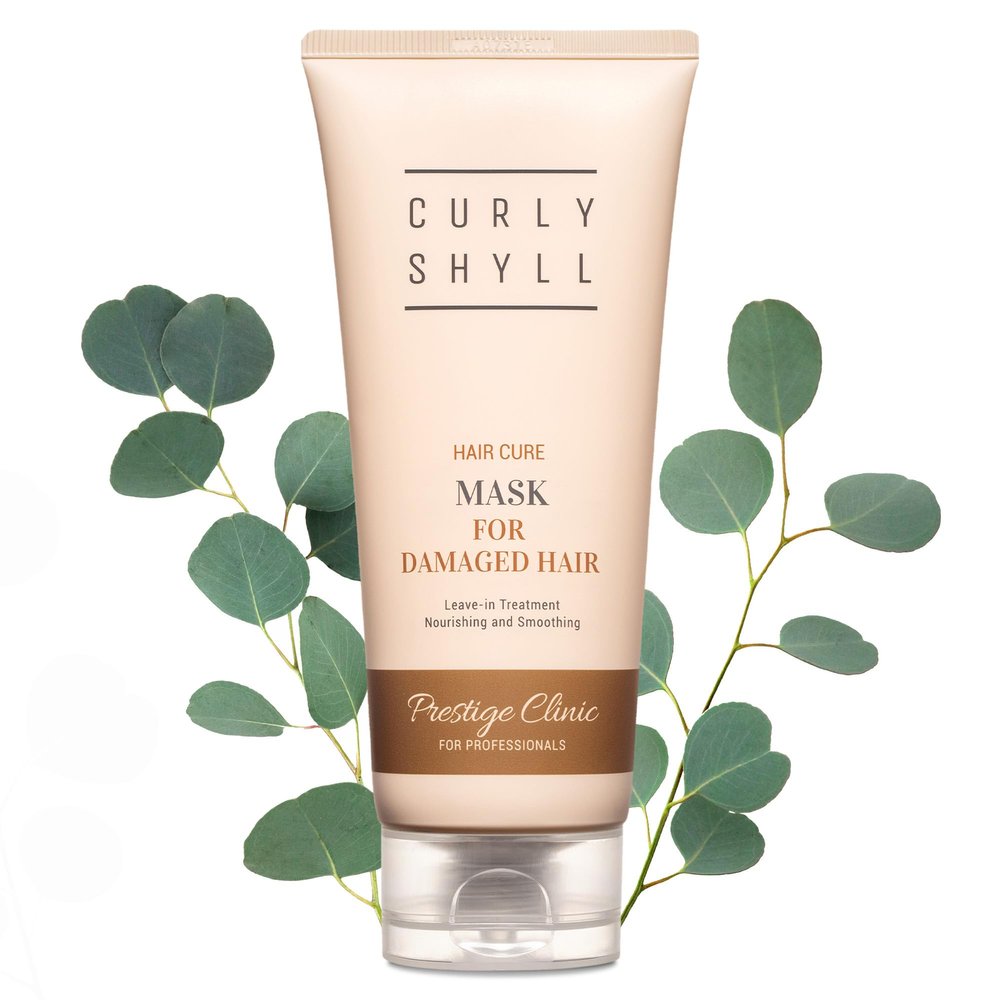 CURLYSHYLL Hair Cure Mask for Damaged Hair | Leave-in Protein Treatment | Heat Care + Strengthening | No-Rinse Formula | 200ml