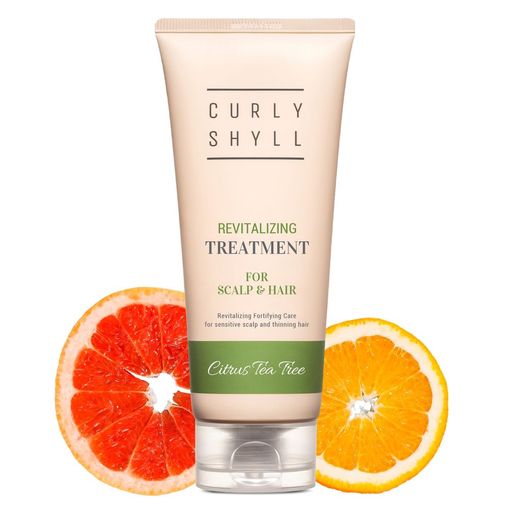 CURLYSHYLL Revitalizing Treatment for Scalp & Hair | Silicone-Free Fortifying Conditioner | Daily Care for Thinning Hair | Citrus Tea Tree | 250ml