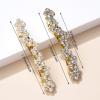 4PCS Pearl Hair Clips for Women, Pearl Crystal Elegant French Hair Barrette Hair Accessories for Bride Bridesmaid Hairpins Decorative view 2