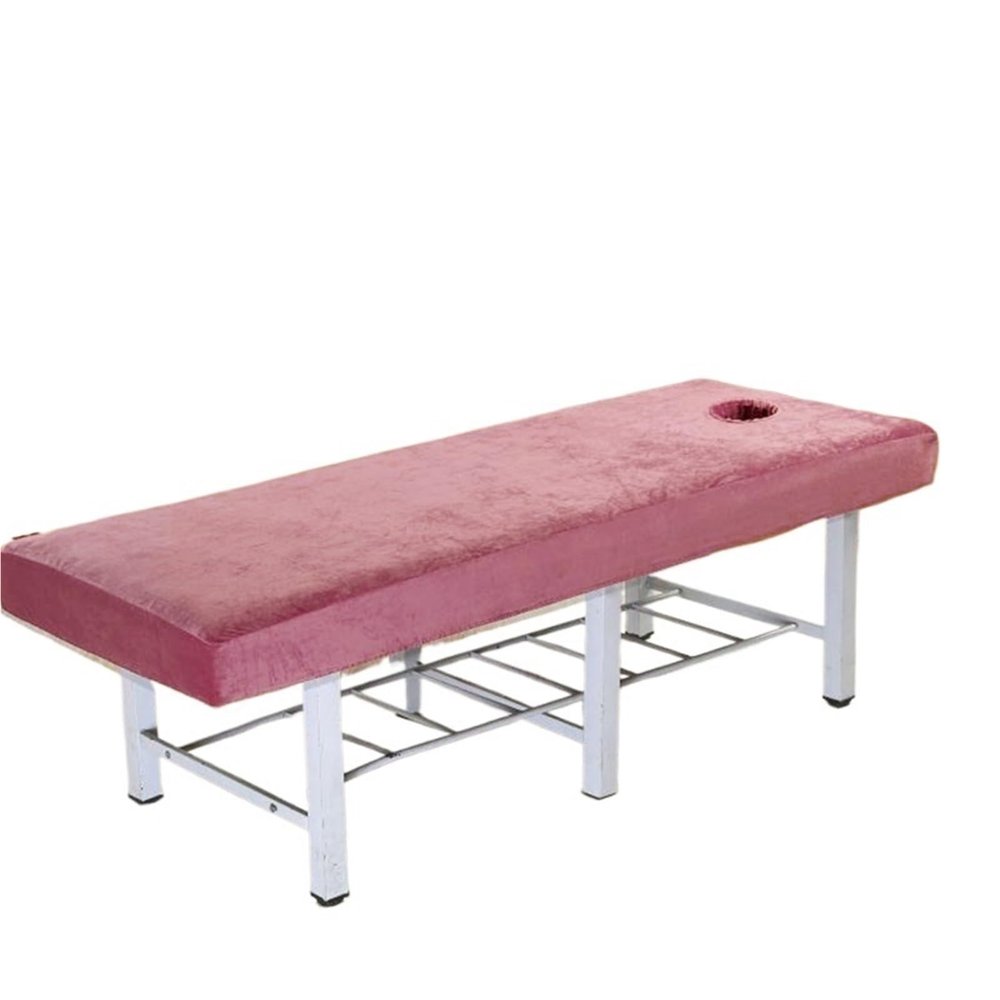 88JUNYh Professional Lash Bed Cover Thick Velvet Bed Cover Simple Solid Color Beauty Bed Covers Massage Bed Cover for Hospital Hotel Beauty Salon(Dark Pink,180x60cm)