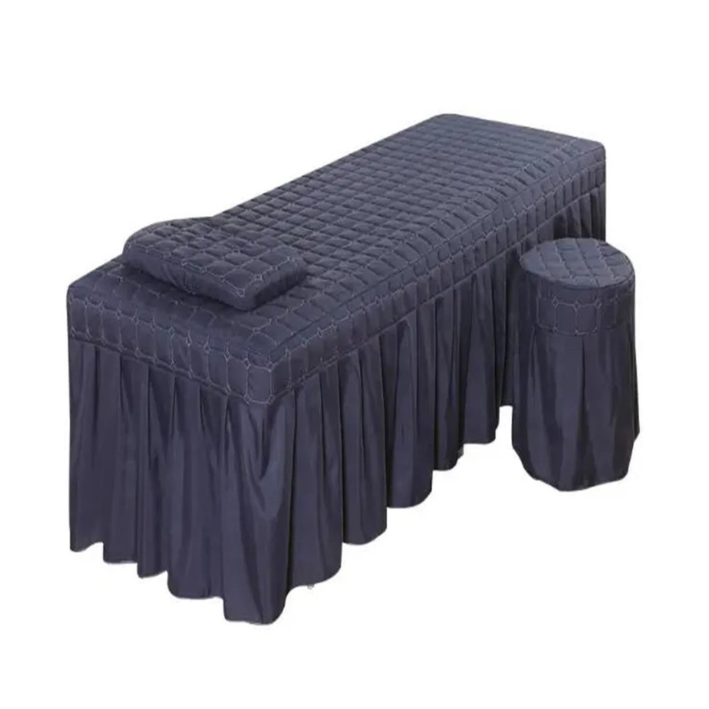 88JUNYh Professional Lash Bed Cover Bed Sheet Beauty Salon Massage Table Bed Mattress Ultra Soft SPA Bed Cover with Hole Multi Size Colors(Dark Blue,185x70 bedskirt only)