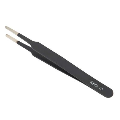 2PCS ESD-13 Anti Static Precision Stainless Steel Tweezers Set with Fine Tip for Electronics Repair Work, Straight Flat Tip Tweezers for DIY Enthusiasts (KGX-13 (Flat Head))