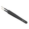 2PCS ESD-13 Anti Static Precision Stainless Steel Tweezers Set with Fine Tip for Electronics Repair Work, Straight Flat Tip Tweezers for DIY Enthusiasts (KGX-13 (Flat Head)) view 1