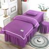 LDLCYCN Purple,70 * 185cm(R), 4 Piece Massage Bed Skirt Beauty Salon Bed Cover Quilted Massage Table Skirt SPA Couch Cover with Face Hole All-Round Wrap for Beauty Square Head Round Head Washable view 1