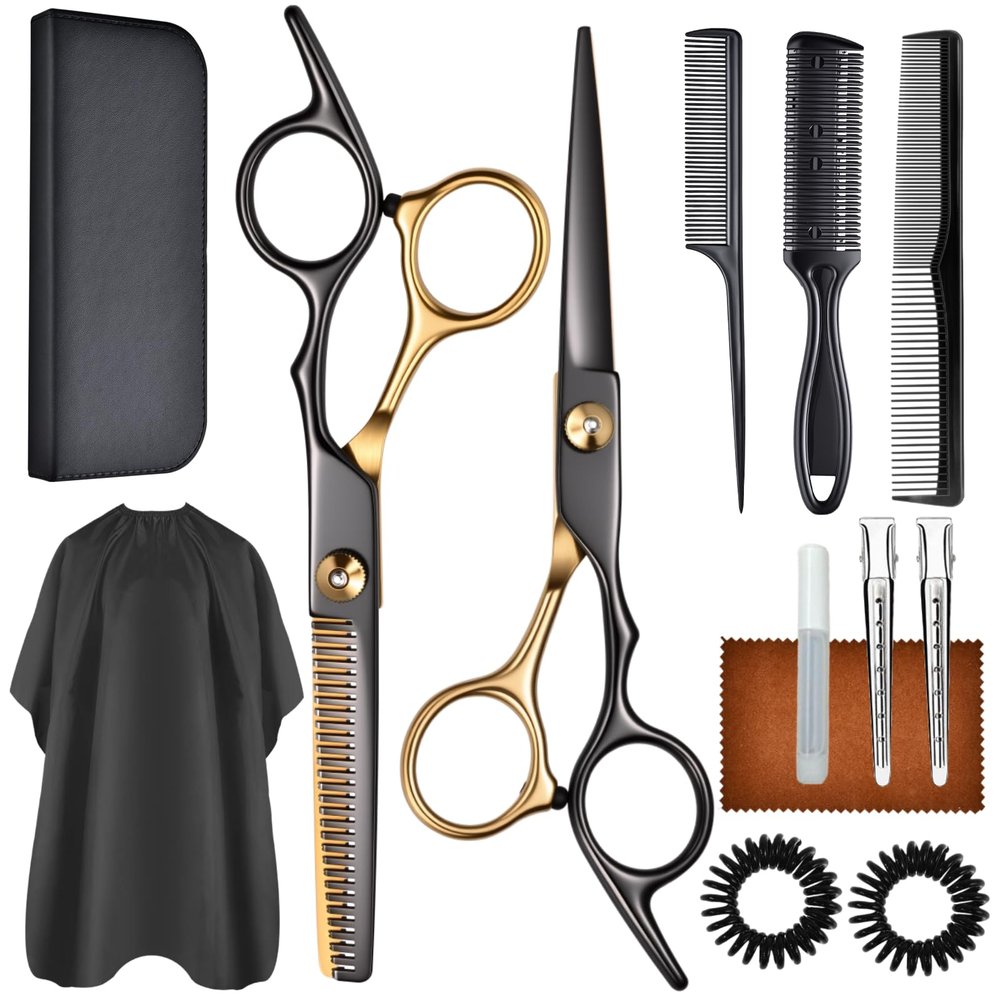 13 PCS Hair Cutting Scissors Shears KitsProfessional Haircut Scissors Kit with Cutting Scissors6.5 Inches Hair Cutting Scissors Kit for Men/Women/Kids/Salon & Home
