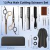 13 PCS Hair Cutting Scissors Shears KitsProfessional Haircut Scissors Kit with Cutting Scissors6.5 Inches Hair Cutting Scissors Kit for Men/Women/Kids/Salon & Home view 2