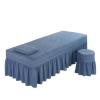 88JUNYh Professional Lash Bed Cover Beauty Massage Bed Sheet Elastic Spa Bed Table Cover Salon Couch Sheet Bedding Massage Table Sheet Beauty Bed Cover with Hole(Blue,60x185cm) view 1