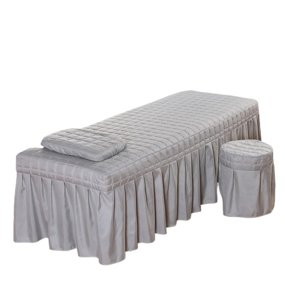 88JUNYh Professional Lash Bed Cover Spa Massage Club Bed Cover Beauty Salon Massage Table Bed Sheet Bedskirt SPA Cover with Hole(Light Grey,185x70 Cover only)