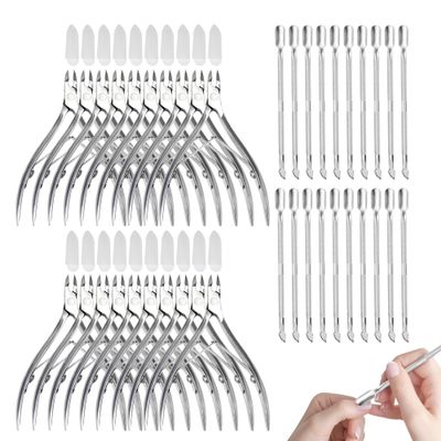 40 Pcs Cuticle Trimmer with Pusher,Stainless Steel Cuticle Nippers, Nail Edge Cutter Clippers Dead Skin Trimmer Pointed Pedicure Manicure Nipper Remover Care Tools Bulk for Fingernails Toenails