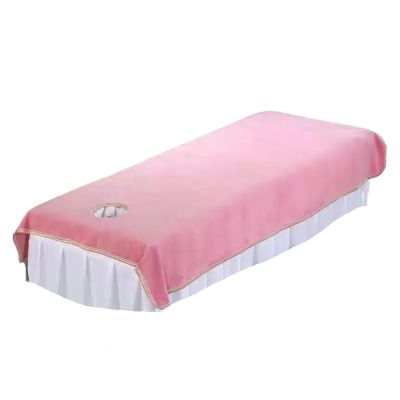 88JUNYh Professional Lash Bed Cover Velvet Massage Table Bed Sheet SPA Bedspread for Beauty Salon Thick Warm Bed Sheets Bed Cover(Velvet Purple,80x200 with Hole)