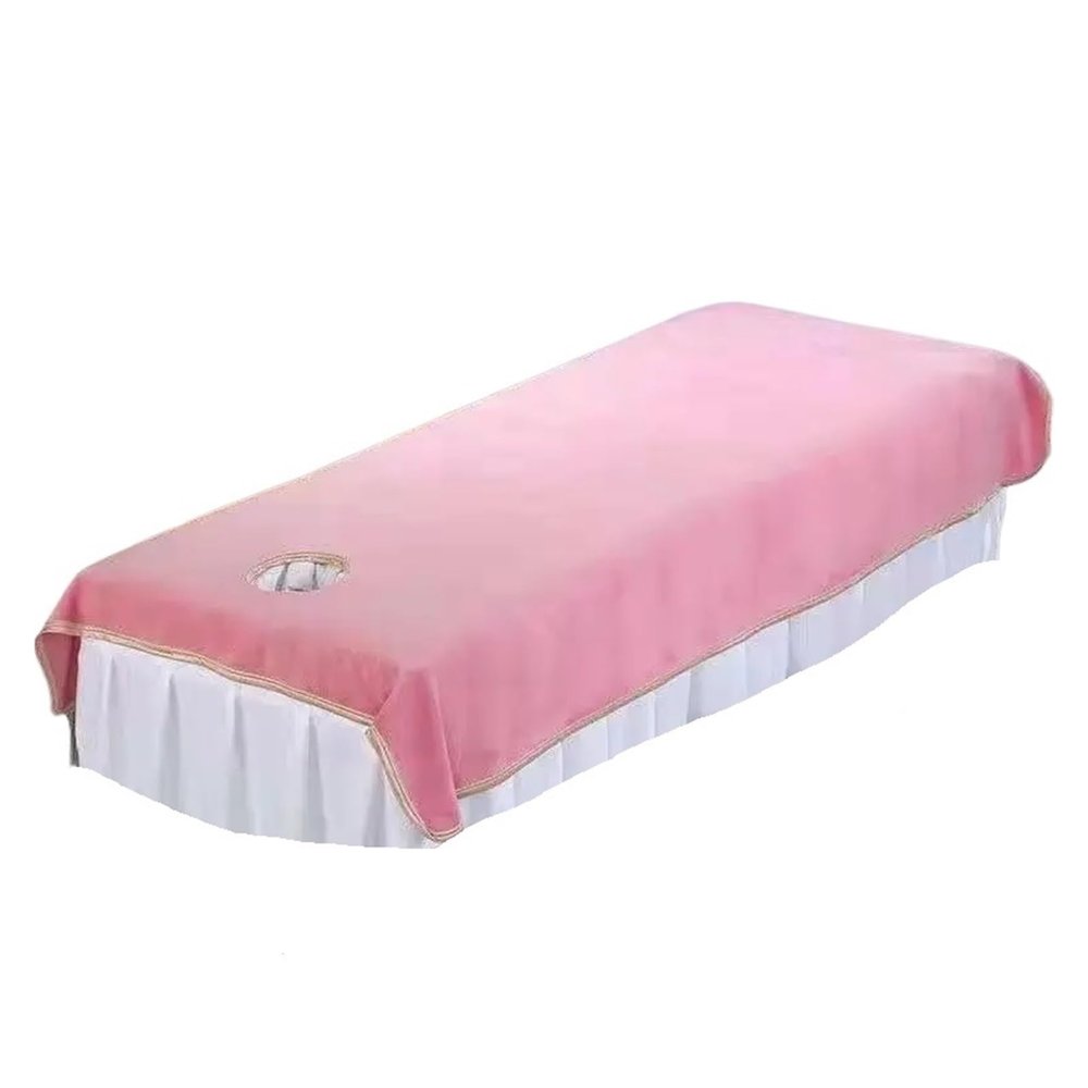 88JUNYh Professional Lash Bed Cover Velvet Massage Table Bed Sheet SPA Bedspread for Beauty Salon Thick Warm Bed Sheets Bed Cover(Velvet Purple,80x200 with Hole)