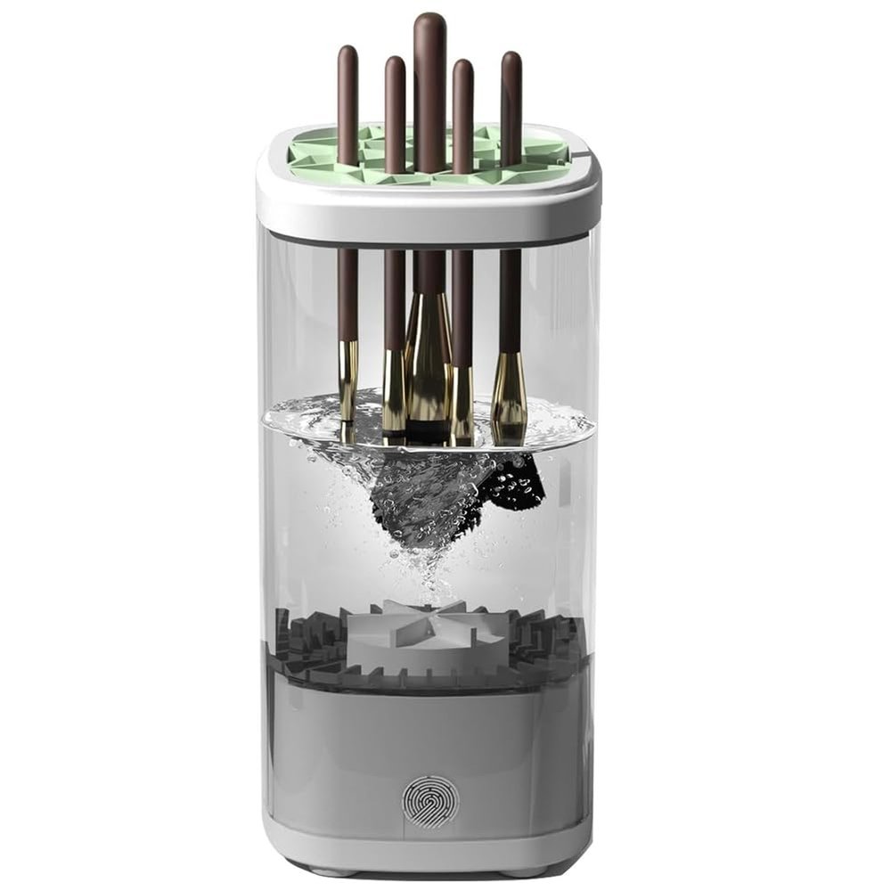 Cwmiibili Electric Makeup Brush Cleaner Machine Automatic Makeup Brush Washer & Holder Quick Efficient for Deep Cleaning