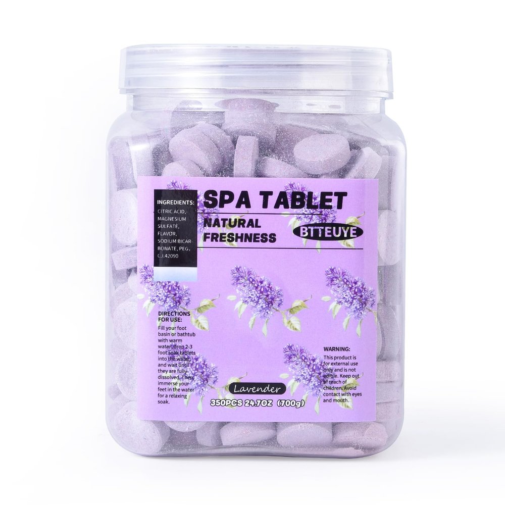 BTTEUYE Foot Pedicure Soak,Natural & Refreshing,Relieve Fatigue,Soothe & Protect Feet,Lavender Scent,350-Count
